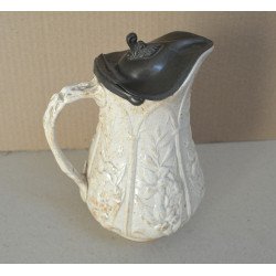 Cana de ceramica glazurata cu capac de cositor Anglia cca 1850