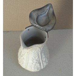 Cana de ceramica glazurata cu capac de cositor Anglia cca 1850