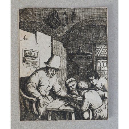 Adriaen van Ostade "The Lesson" engraving, circa 1782-1803