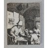 Adriaen van Ostade "Lectia" gravura cca 1782-1803