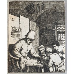 Adriaen van Ostade "Lectia" gravura cca 1782-1803