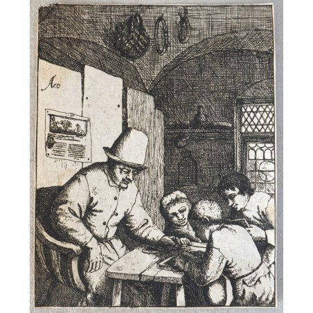 Adriaen van Ostade "The Lesson" engraving, circa 1782-1803