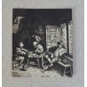 Adriaen van Ostade "Jucatorii de table" gravura cca 1782-1803