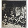 Adriaen van Ostade "Jucatorii de table" gravura cca 1782-1803