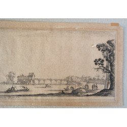 Stefano della Bella "Peisaj cu barci" gravura 1643