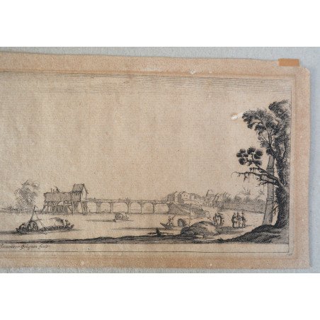 Stefano della Bella "Landscape with Boats" engraving, 1643