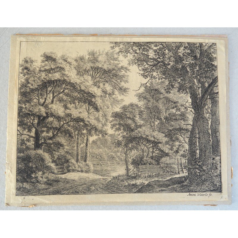 Antonie Waterloo "Landscape with Trees" antique...