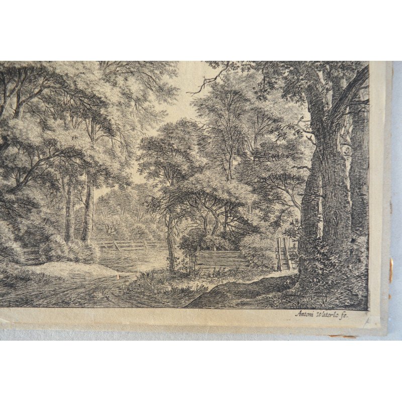 Antonie Waterloo "Landscape with Trees" antique...