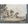 Pieter de Molijn "Peisaj cu personaje" gravura veche 1626