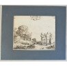 Pieter de Molijn "Peisaj cu personaje" gravura veche 1626