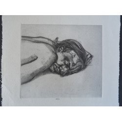 Lucien Freud "Barbat odihnindu-se" print 1991
