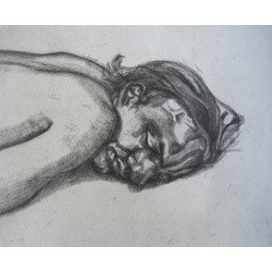 Lucien Freud "Barbat odihnindu-se" print 1991