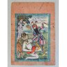 "Rostam omorand demonul Alb" tempera/guasa Iran (Persia) scoala Qajar cca 1850