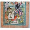 "Rostam omorand demonul Alb" tempera/guasa Iran (Persia) scoala Qajar cca 1850