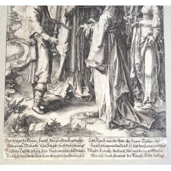 Lucas van Leyden "David cu capul lui Goliath" gravura veche