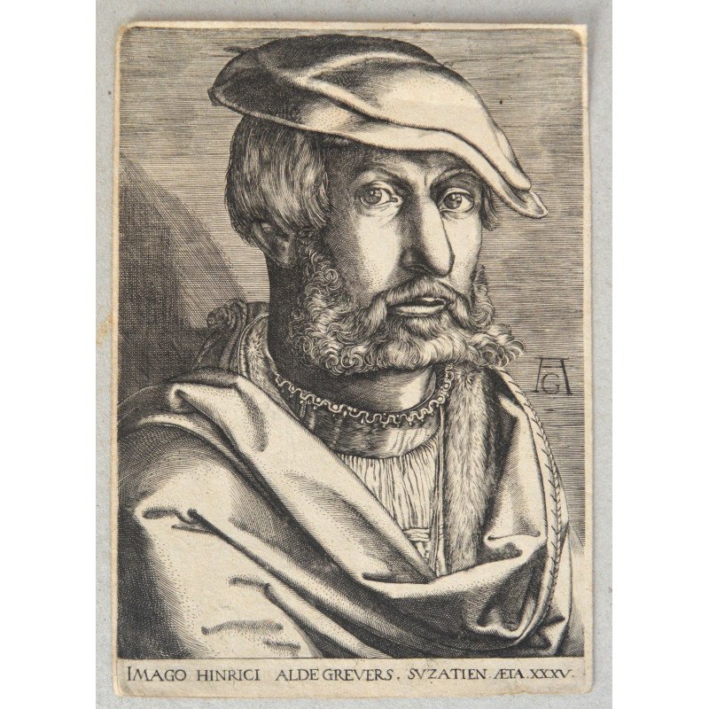 Heinrich Aldegrever "Self-portrait" antique...