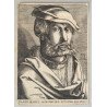 Heinrich Aldegrever "Autoportret" gravura veche 1537-1580