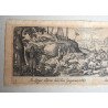 Hans Bol "Vanatoare de lupi" gravura veche 1550-1599
