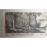 Hans Bol "Capcanele vechi cu plasa pentru potarnichi" gravura veche 1550-1599