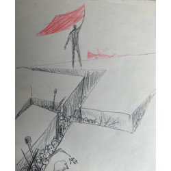 Mihu Vulcanescu "Victoria impotriva fascismului" desen