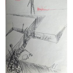 Mihu Vulcanescu "Victoria impotriva fascismului" desen