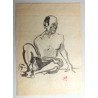 Ovidiu Marciuc "Nud de barbat" desen in tus