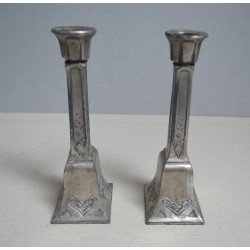 Pereche de sfesnice din antimoniu Art Nouveau cca 1900