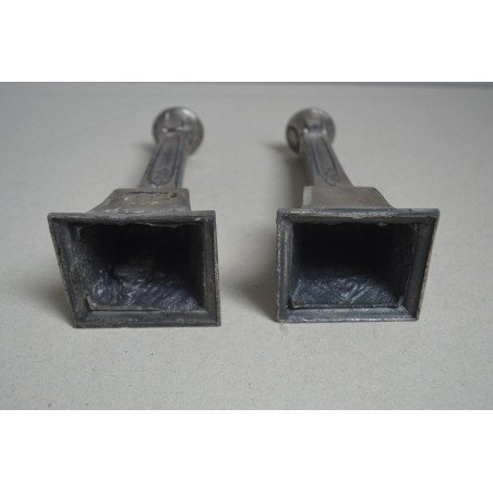 Pair of Art Nouveau antimony candlesticks, circa 1900