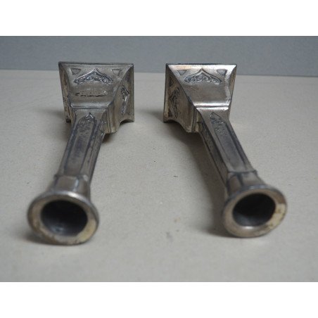 Pair of Art Nouveau antimony candlesticks, circa 1900