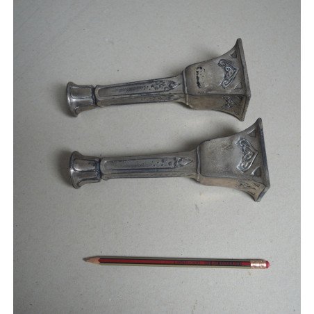Pair of Art Nouveau antimony candlesticks, circa 1900
