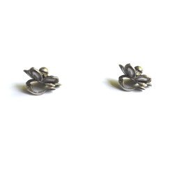 1940s silver clip-on earrings marked Jeray 2