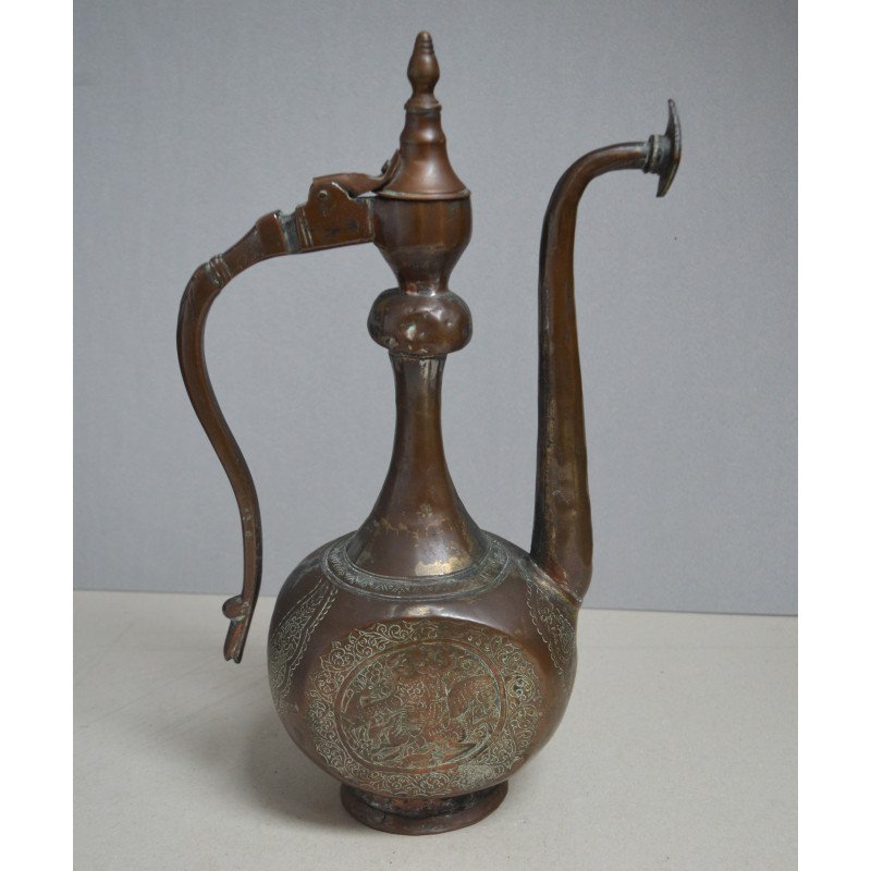 Persian engraved copper ewer (ibrik), 18th-19th...