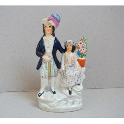 "Man and Woman in Oriental Costume" Staffordshire figure,...