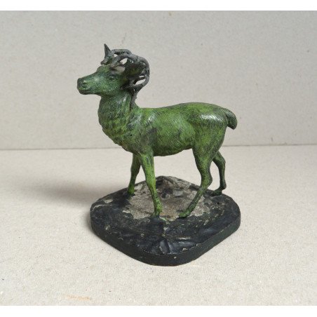 "Stag" painted metal figurine, circa 1900