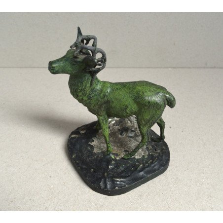 "Stag" painted metal figurine, circa 1900