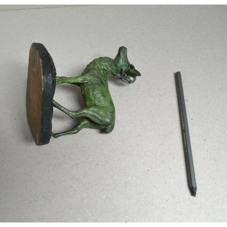 "Stag" painted metal figurine, circa 1900