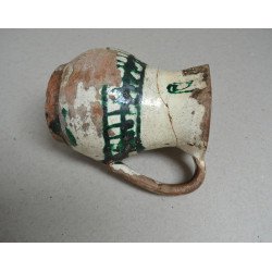 Cana de ceramica glazurata Sibiu sec 18-19