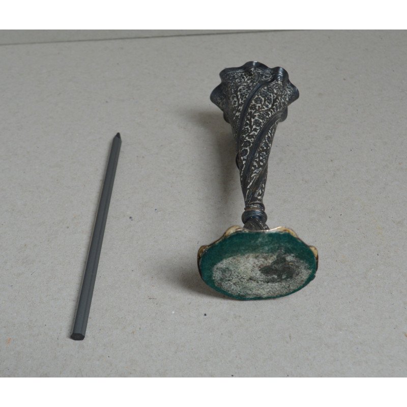 Footed metal vessel, circa 1880-1900