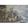 Jan Brueghel cel Batran "Drum de tara cu carute " gravura veche 1600-1604