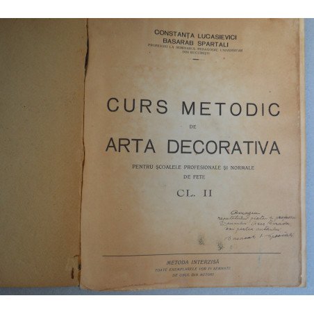 Constanta Lucasievici Basarab Spartali "Curs metodic de arta decorativa" 1935