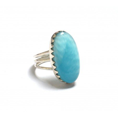 Silver ring with smithsonite