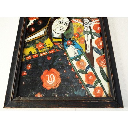 "The Sorrowful Mother of God" icon on glass, Gherla, late 19th century