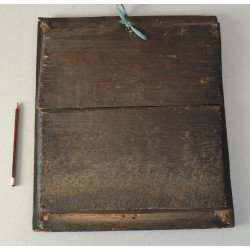 "Maica Domnului Indurerata" icoana pe sticla de Scheii Brasovului sfarsit de secol XIX