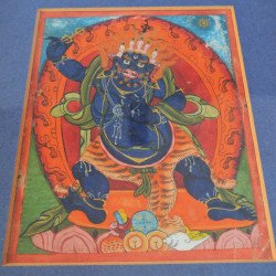 “Vajrapani”, Tibet / Sikkim (India), școala himalayană de pictură thangka, 1984