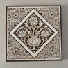 Placa ceramica Minton Aesthetic Movement cu motive florale cca 1885