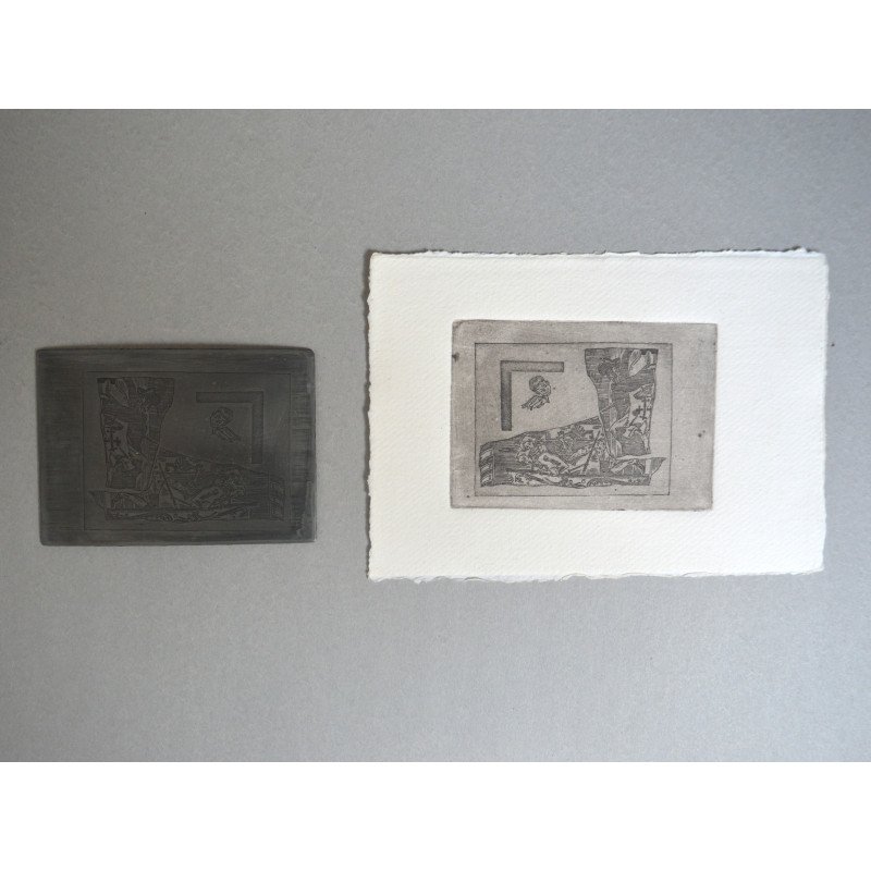 Gravura si placa sa de zinc anii 1970-1980