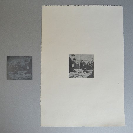 Engraving with its zinc plate, 1970s-1980s