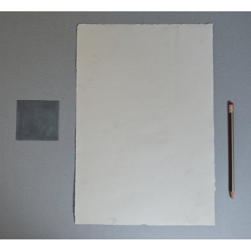 Engraving with its zinc plate, 1970s-1980s