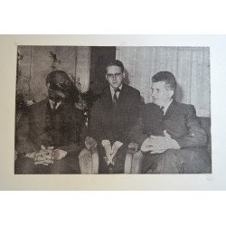 Nicolae Ceausescu gravura si placa sa de zinc anii 1970-1980