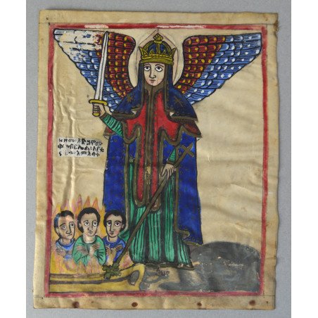 Archangel Michael, tempera and ink on parchment, Ethiopia, 18th-19th century